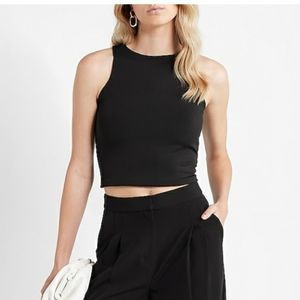 Body Contour Cropped High Neck Tank
